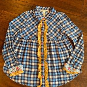 Matilda Jane size 14 plaid shirt EUC